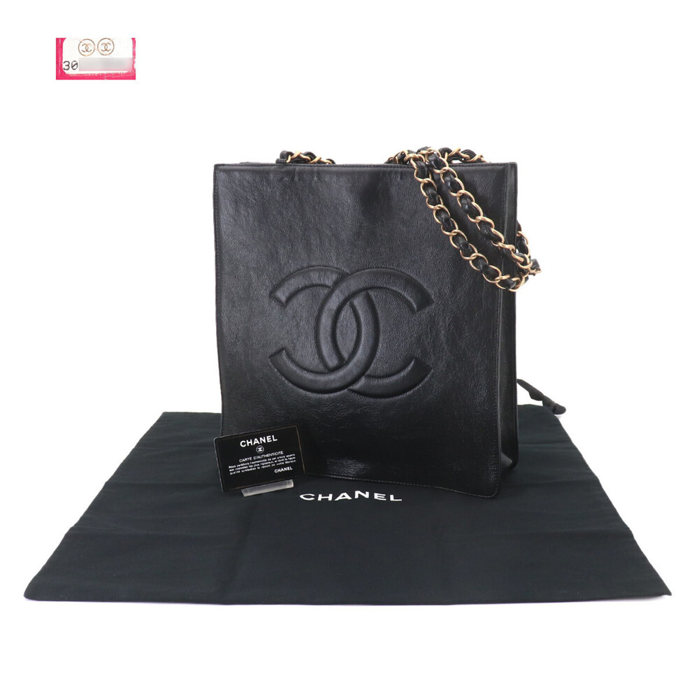 Chanel Coco Chain Tote Handbag, Leather, Black with Gold Hardware - Picture 2 of 10
